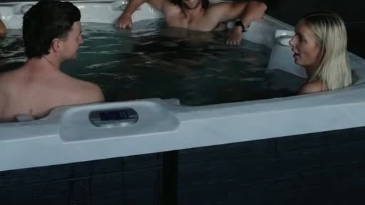 Friends relaxing together in the magnesium spa